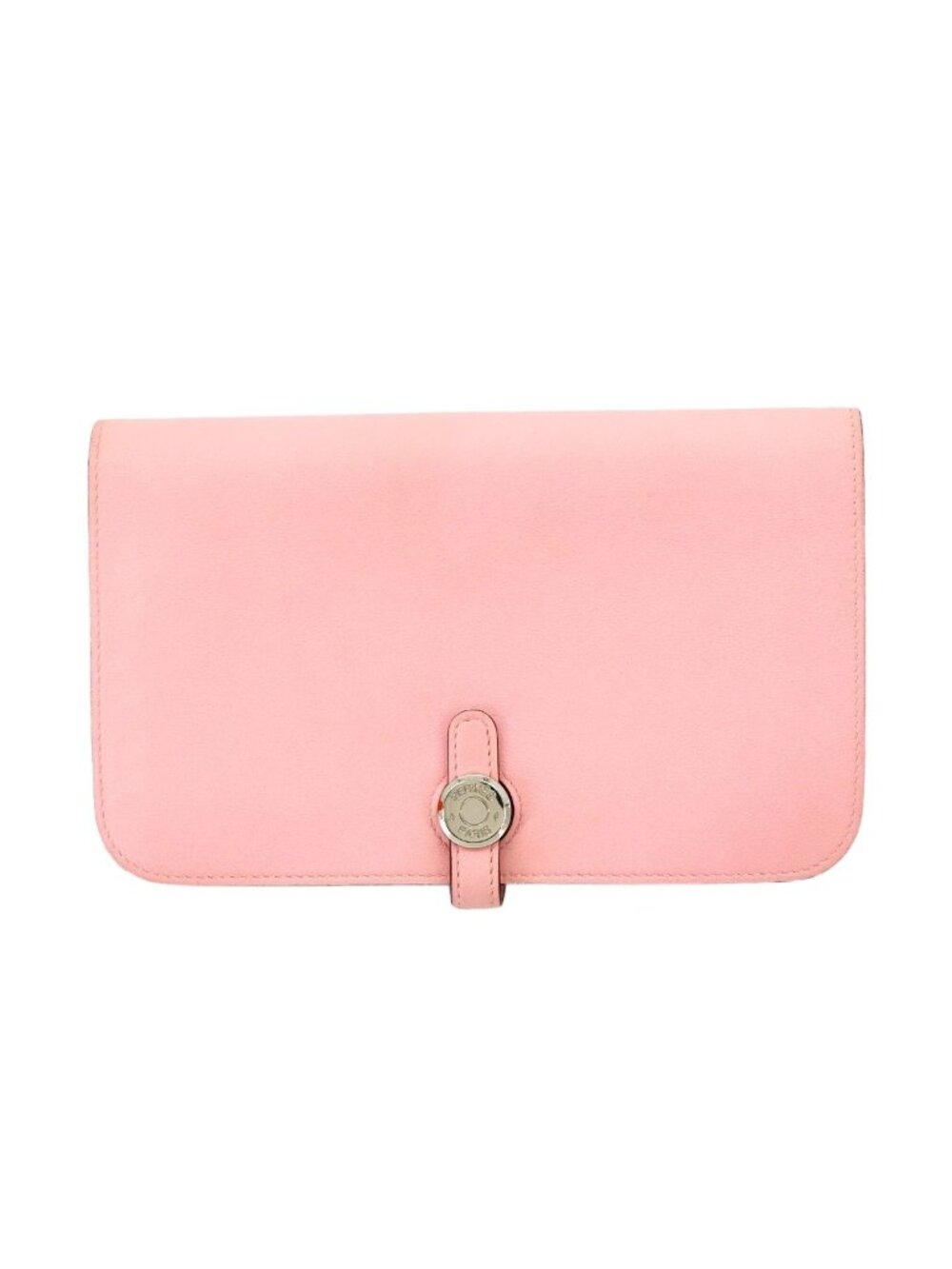 Hermes Dogon GM Bifold Wallet Swift Rose Sakura Silver